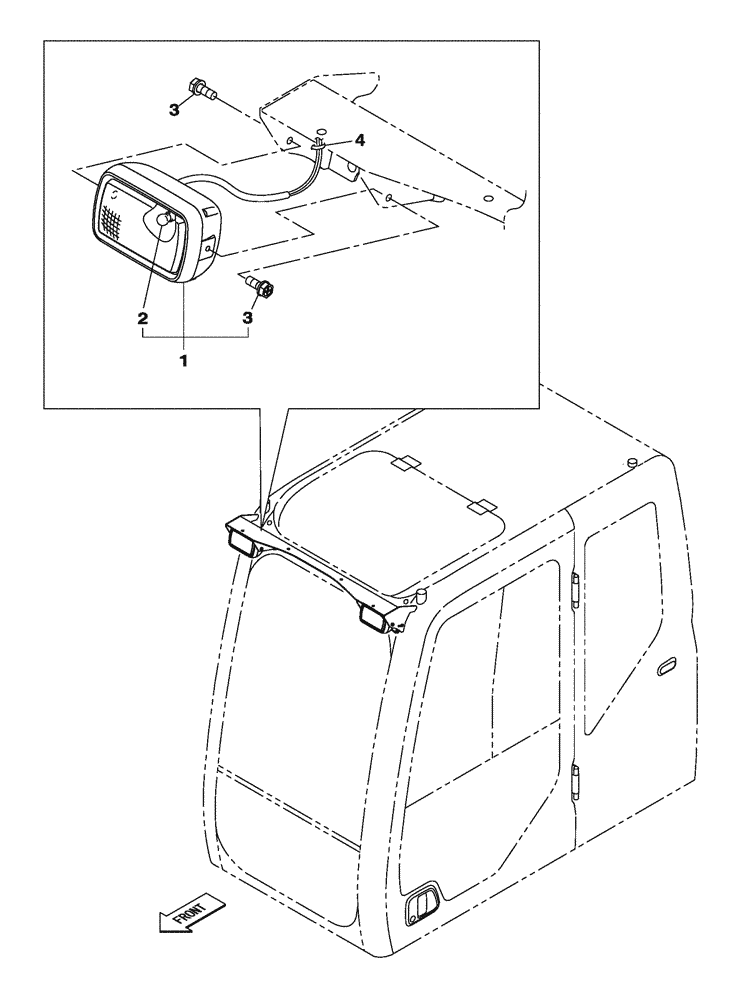 Схема запчастей Case CX235C SR - (55.404.03) - WORK LAMP (55) - ELECTRICAL SYSTEMS