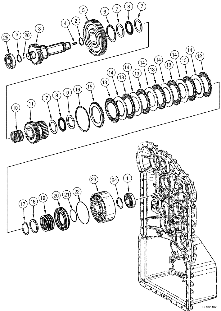 Схема запчастей Case 821C - (06-10) - TRANSMISSION - CLUTCH ASSY, FOURTH (Sep 29 2010 9:46AM) (06) - POWER TRAIN