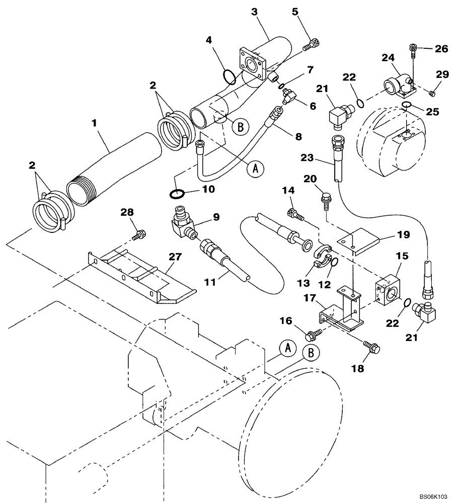 Схема запчастей Case CX460 - (08-03) - HYDRAULICS - PUMP SUCTION LINE (08) - HYDRAULICS