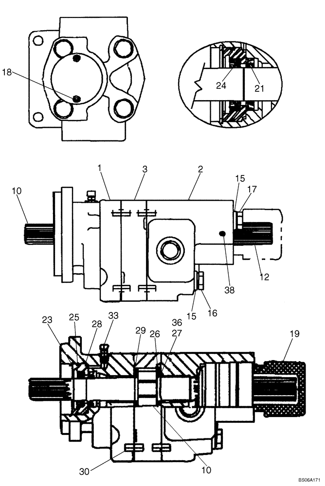 Схема запчастей Case 750K - (08-02A) - PUMP ASSY, HYDRAULIC - MODELS WITH PTO (08) - HYDRAULICS