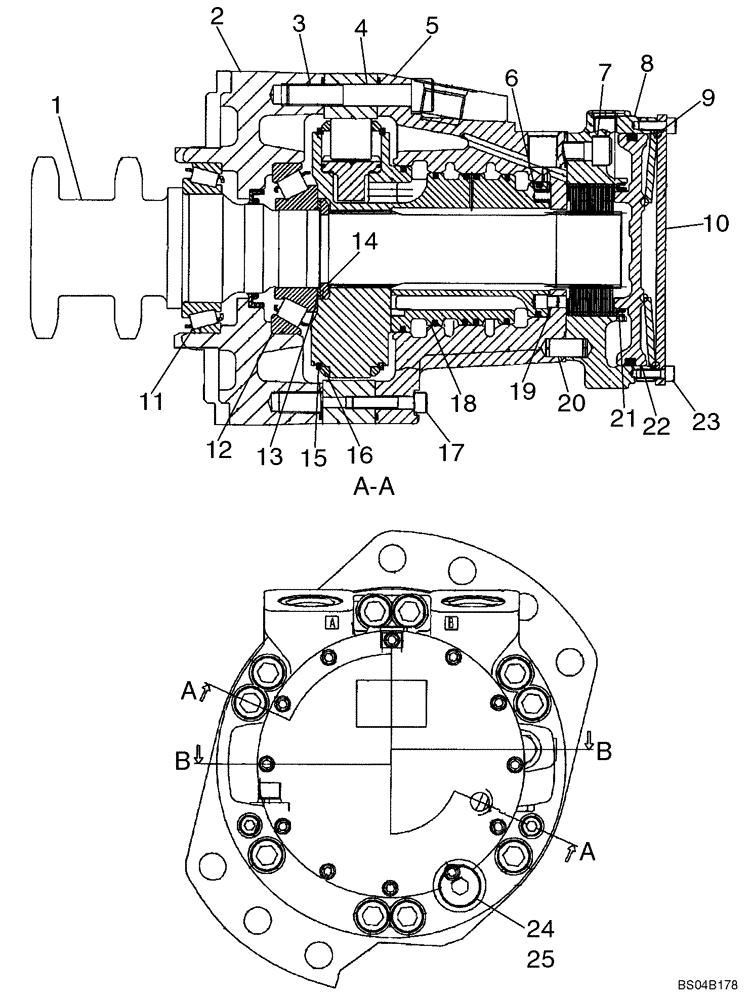 Схема запчастей Case 430 - (06-21) - MOTOR ASSY - TWO SPEED (06) - POWER TRAIN