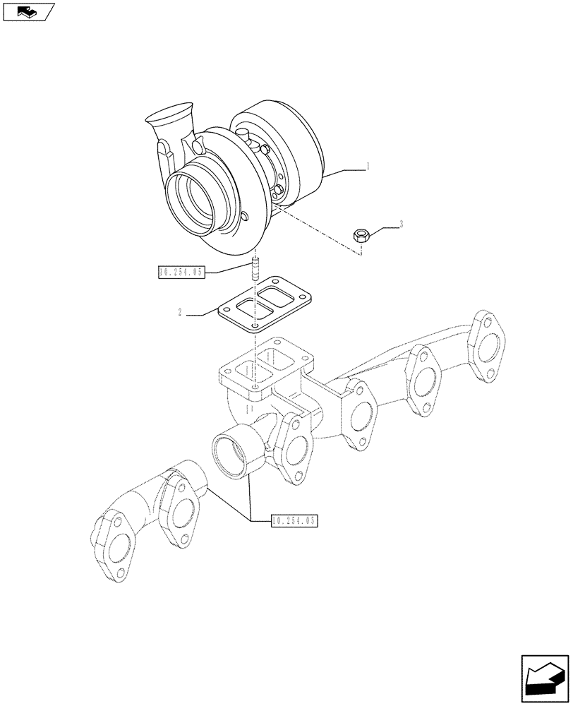 Схема запчастей Case F4HFE6131 A004 - (10.250.01) - TURBOCHARGER (10) - ENGINE