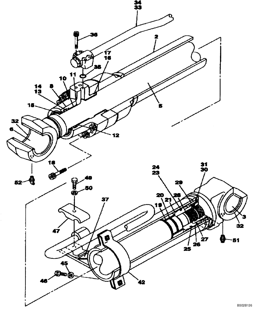 Схема запчастей Case CX130 - (08-105) - CYLINDER ASSY - BOOM (08) - HYDRAULICS