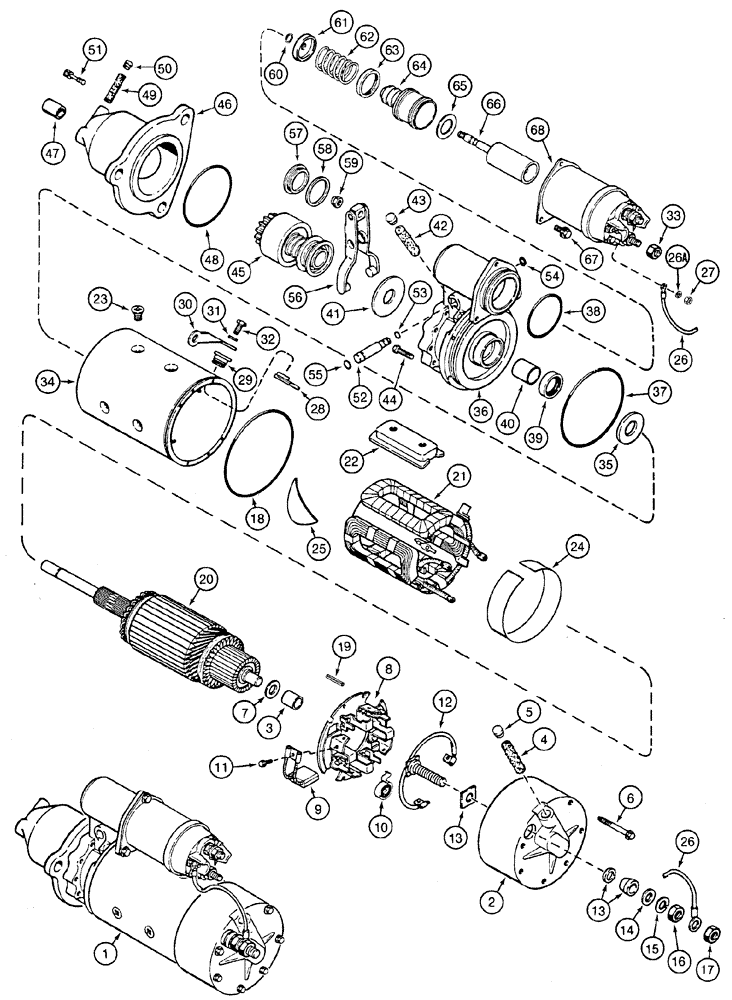 Схема запчастей Case 921C - (04-02) - STARTER ASSY (04) - ELECTRICAL SYSTEMS