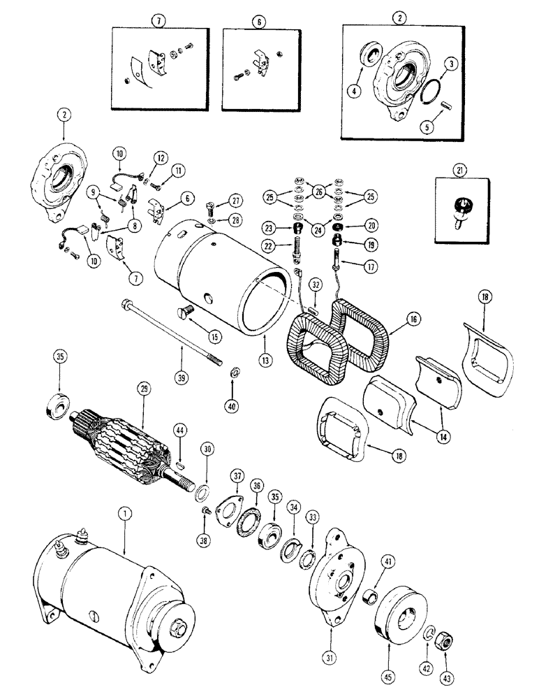 Схема запчастей Case 350 - (076) - D34009 GENERATOR, ENCLOSED TYPE, DELCO-REMY NO. 1102339 (06) - ELECTRICAL SYSTEMS