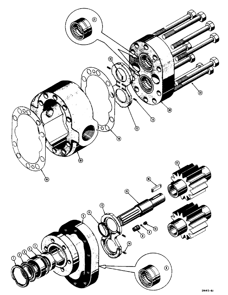 Схема запчастей Case 500 - (194) - 74838 HYDRAULIC PUMP (30 G.P.M.) (07) - HYDRAULIC SYSTEM