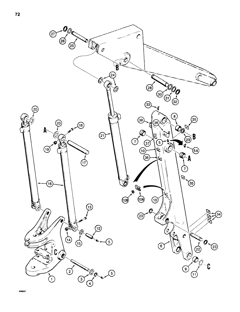 Схема запчастей Case 35A - (72) - SWING TOWER AND BOOM 