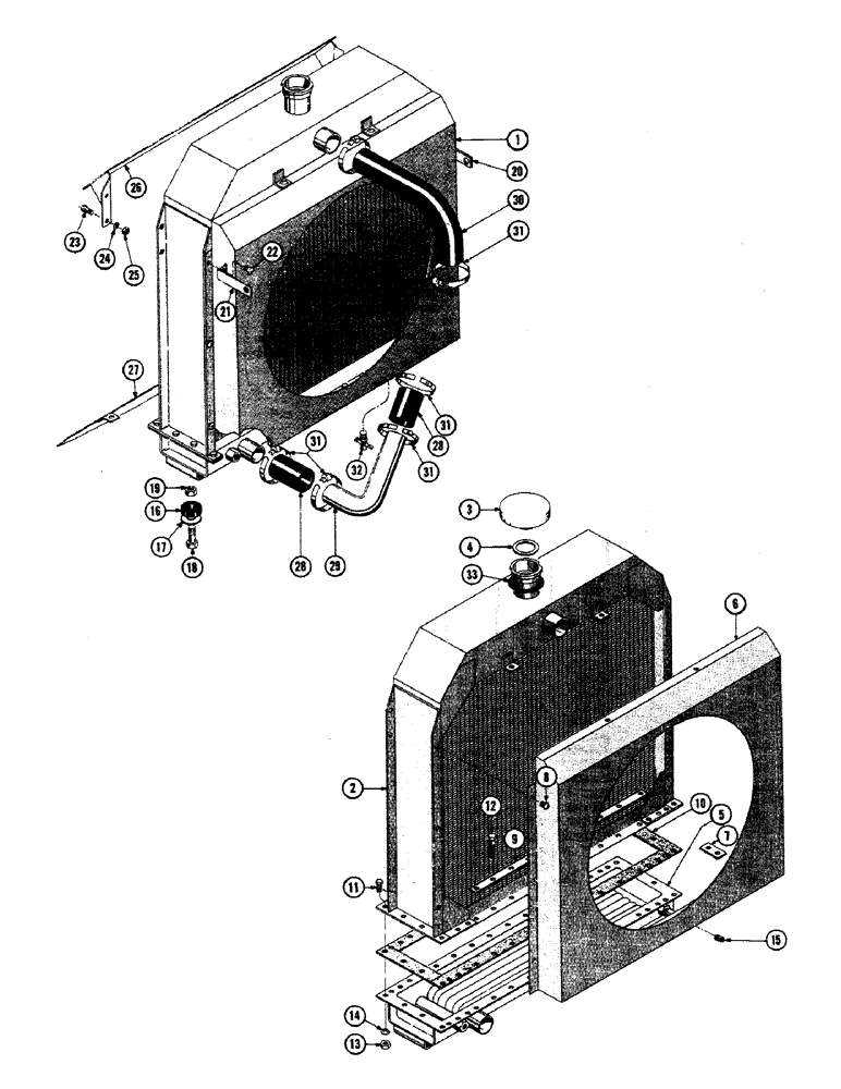 Схема запчастей Case 800 - (066) - TROPICAL RADIATOR SYSTEM, RADIATOR, MTG. PARTS (01) - ENGINE