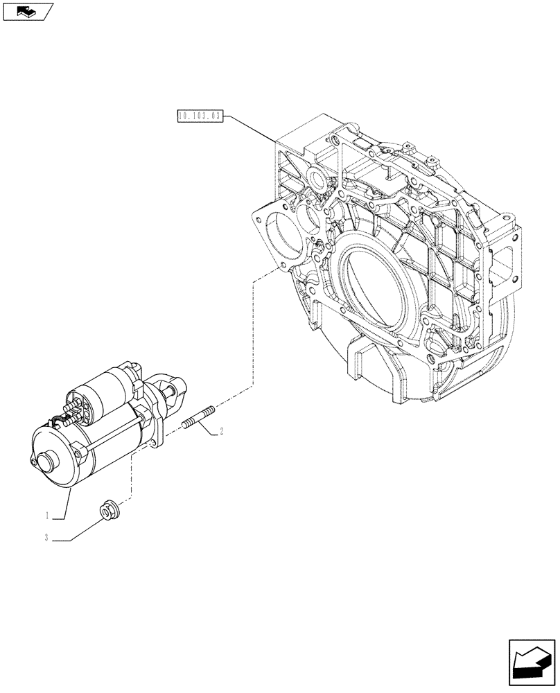 Схема запчастей Case F4HFE613U A006 - (55.201.01) - STARTER MOTOR (504036933-4893831) (55) - ELECTRICAL SYSTEMS