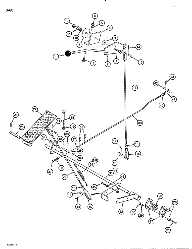 Схема запчастей Case 1455B - (3-60) - THROTTLE CONTROL LINKAGE (03) - FUEL SYSTEM