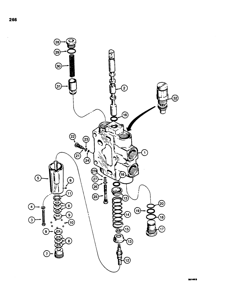 Схема запчастей Case 855C - (266) - D87074 DOZER LIFT SECTION (07) - HYDRAULIC SYSTEM