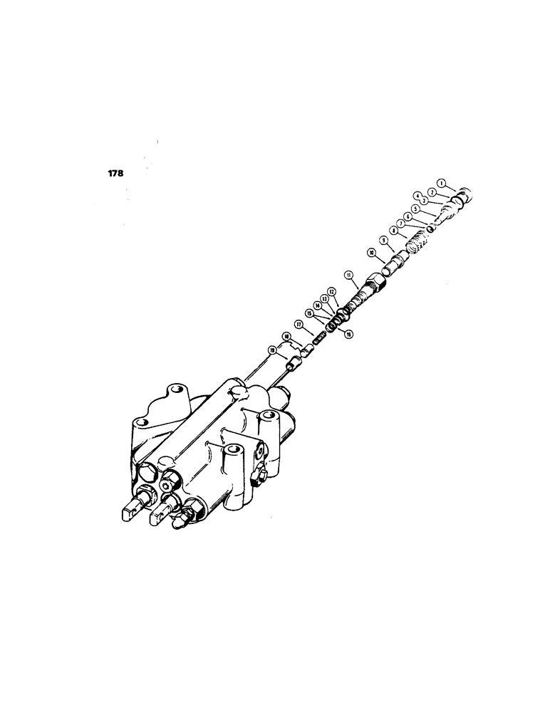 Схема запчастей Case 35 - (178) - LOADER CNTRL VALVE, SECONDARY RELIEF VALVE 