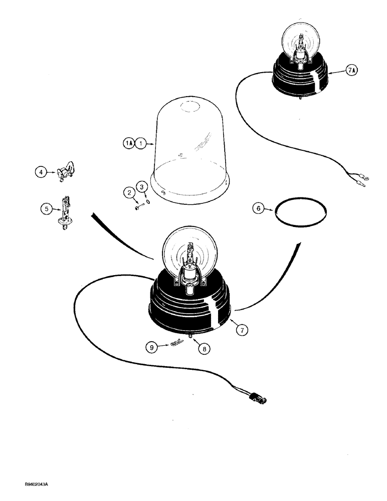 Схема запчастей Case 580SK - (4-56) - ROTATING BEACON, USED ON CAB OR CANOPY MODELS (04) - ELECTRICAL SYSTEMS