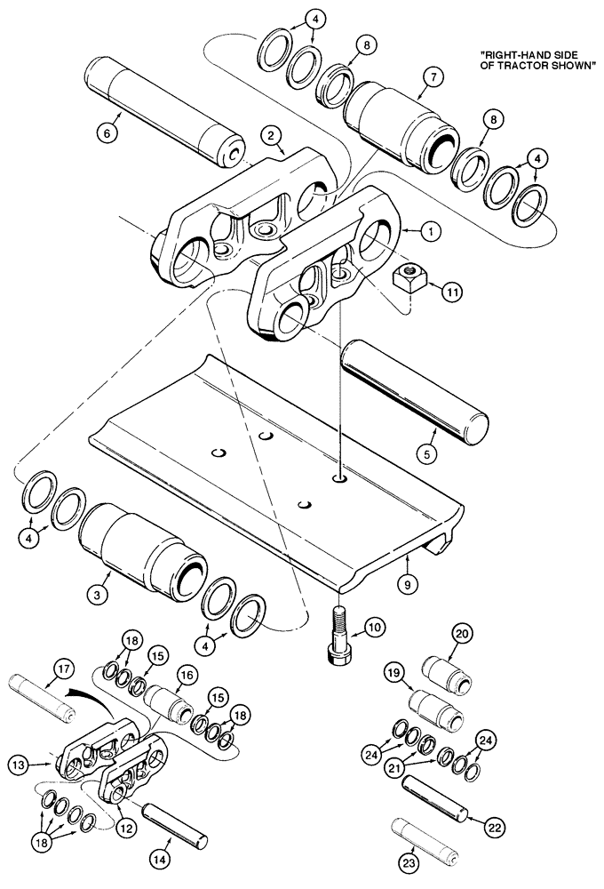 Схема запчастей Case 855E - (5-14) - SEALED TRACK CHAIN, IF USED (11) - TRACKS/STEERING