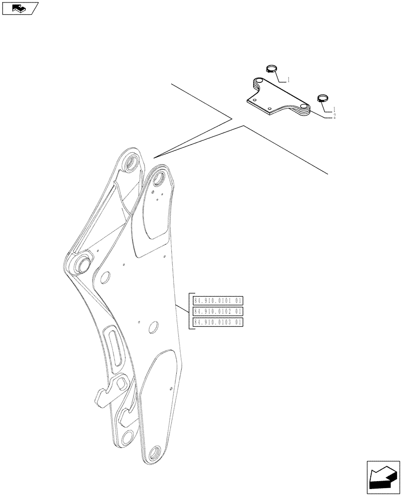 Схема запчастей Case 580SN WT - (35.726.17) - VAR - X20036X - SUPPORT - EXTENDABLE DIPPER (35) - HYDRAULIC SYSTEMS