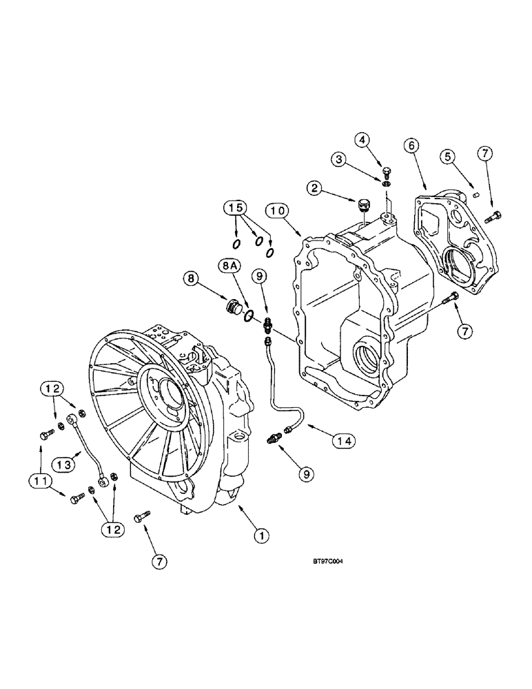 Схема запчастей Case 570LXT - (6-036) - TRANSMISSION ASSEMBLY, TRANSMISSION HOUSING - FOUR WHEEL DRIVE (06) - POWER TRAIN