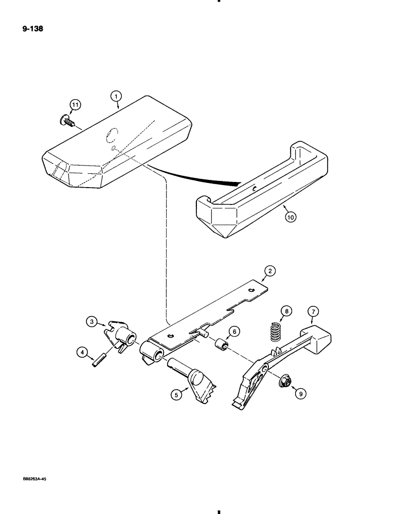 Схема запчастей Case 580K - (9-138) - ARMRESTS (09) - CHASSIS/ATTACHMENTS