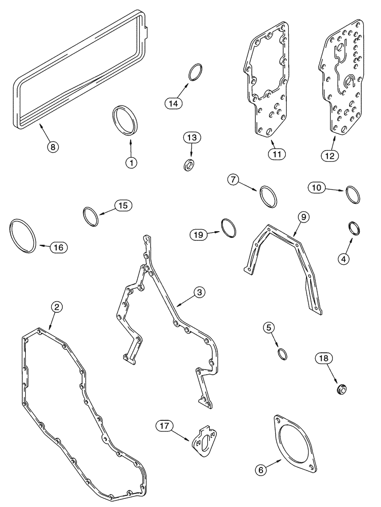 Схема запчастей Case 75XT - (02-24) - GASKET KIT (02) - ENGINE