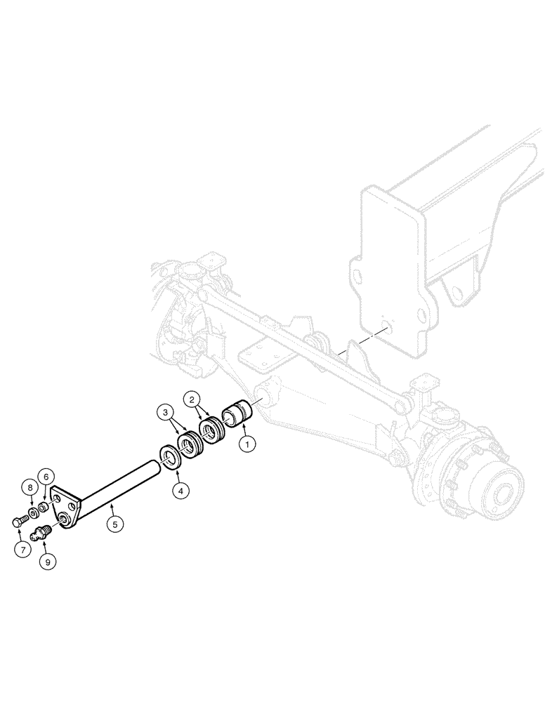 Схема запчастей Case 845 DHP - (06-54[01]) - FRONT AXLE - SUPPORT BEARING (06) - POWER TRAIN