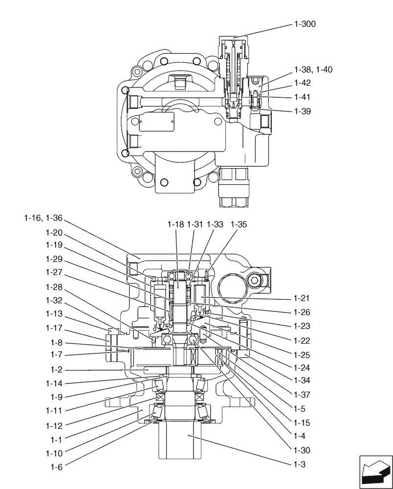 Схема запчастей Case CX17B - (01-018[02]) - MOTOR INSTAL, SWING (35) - HYDRAULIC SYSTEMS