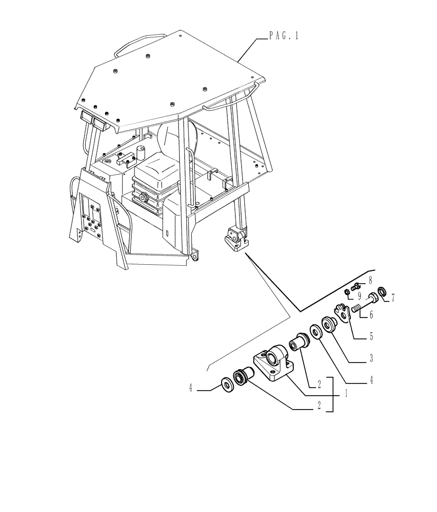 Схема запчастей Case 1850K - (9.651[02]) - ROPS CANOPY - STRUCTURE - OPTIONAL CODE 784111231 (19) - OPTIONS