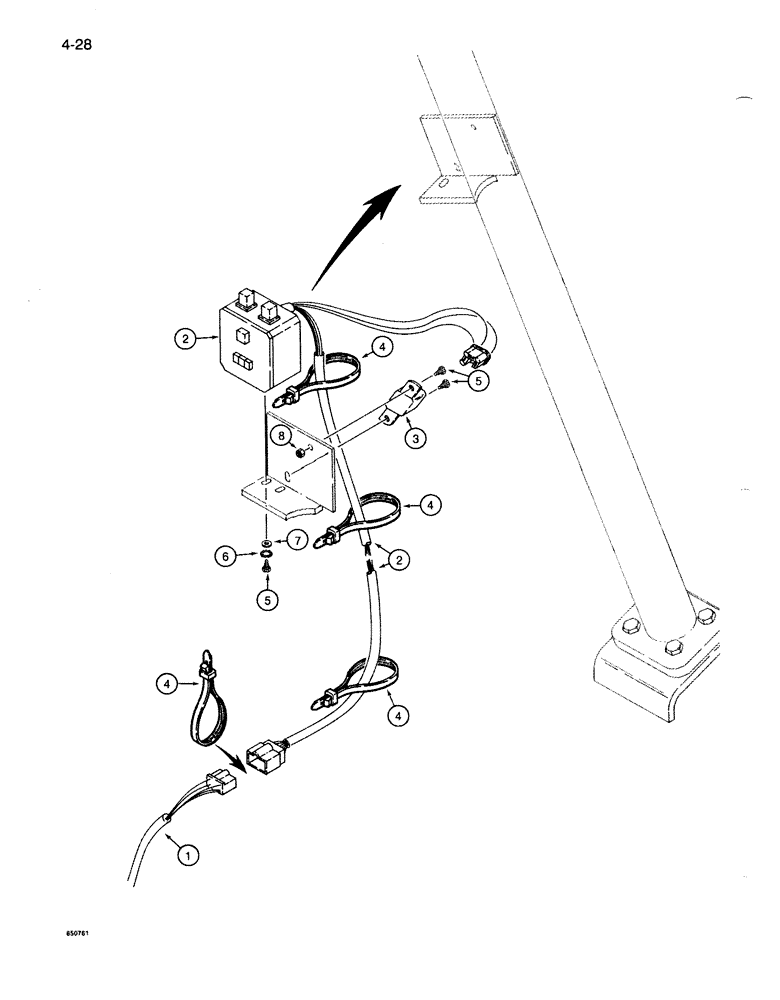 Схема запчастей Case 1085B - (4-028) - TURN SIGNAL SWITCH AND HARNESS (04) - ELECTRICAL SYSTEMS