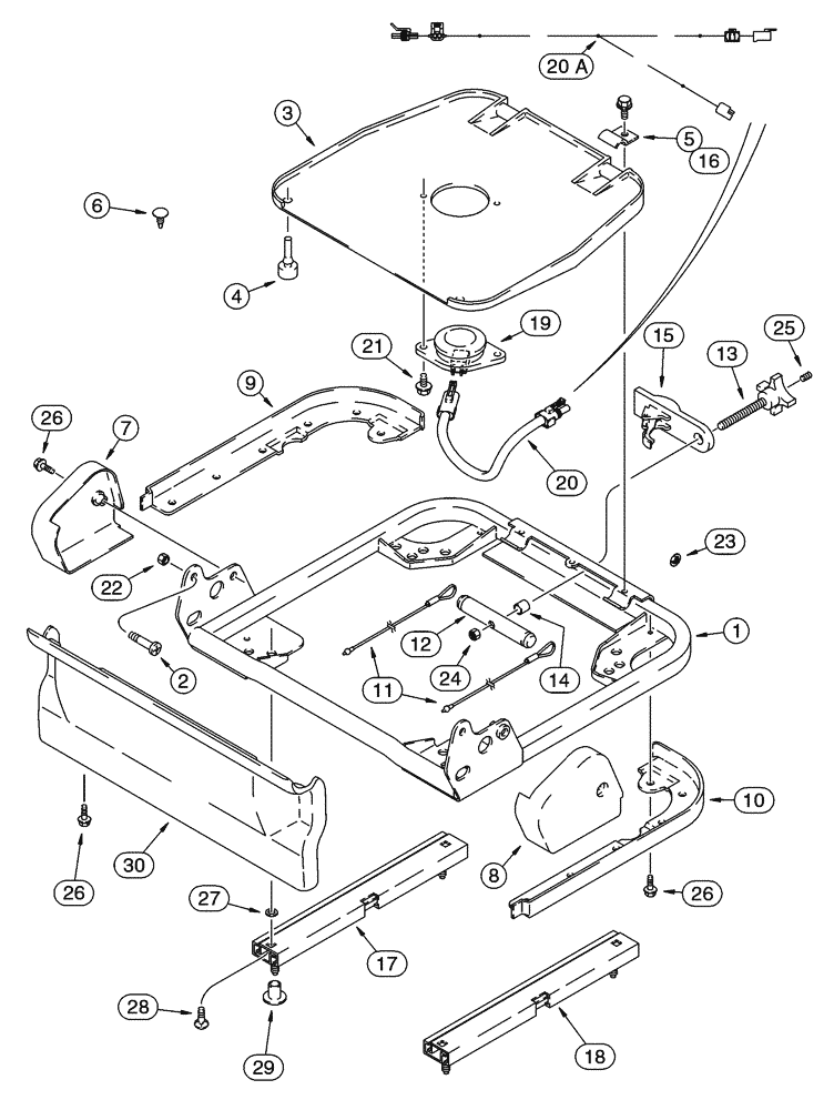 Схема запчастей Case 85XT - (09-32) - SEAT SUSPENSION (09) - CHASSIS