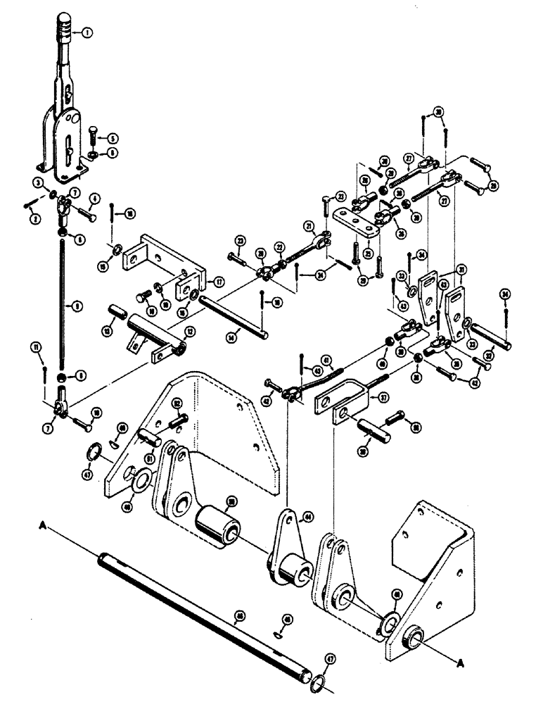 Схема запчастей Case 680CK - (084) - PARKING BRAKE AND LINKAGE (33) - BRAKES & CONTROLS