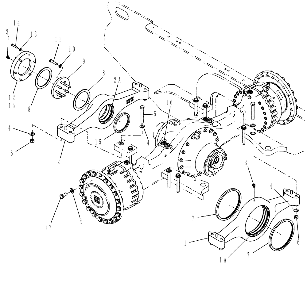 Схема запчастей Case 921E - (06-21) - AXLE, REAR - MOUNTING (06) - POWER TRAIN