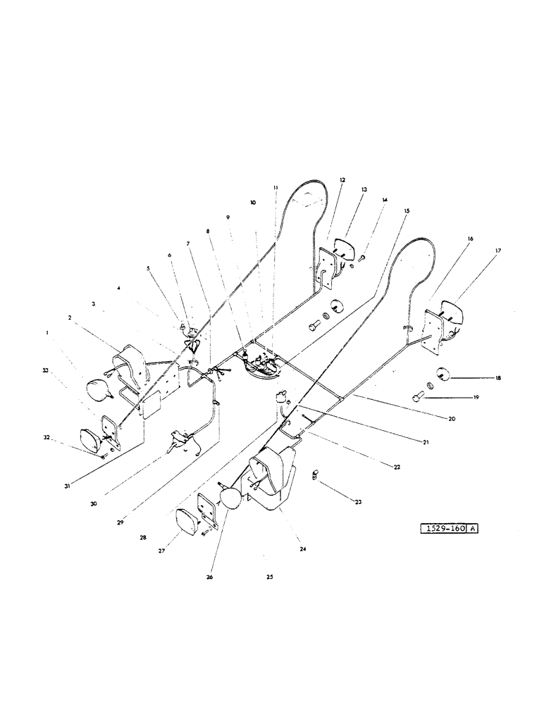 Схема запчастей Case 1529 - (172) - AUXILIARY LIGHTING EQUIPMENT, FOR GERMANY (55) - ELECTRICAL SYSTEMS