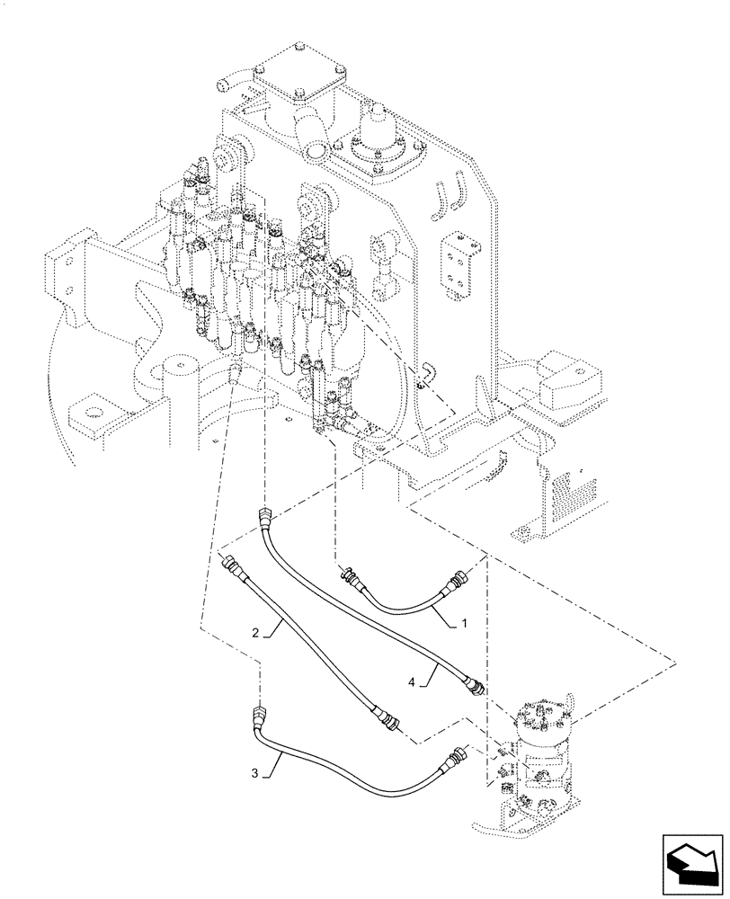 Схема запчастей Case CX36B - (01-054[01]) - CONTROL LINES, MULTI (J/D MULTI) - SN PX15-21105 - 21961 (35) - HYDRAULIC SYSTEMS