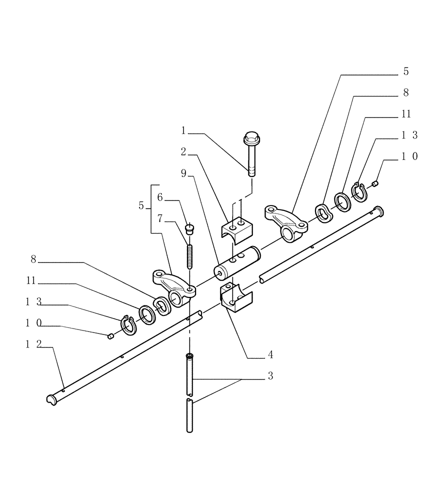 Схема запчастей Case 1850K LT - (0.060[03]) - ROCKER ARMS (01) - ENGINE