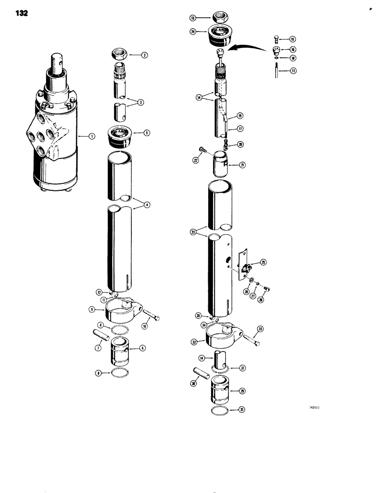 Схема запчастей Case 680G - (132) - STEERING COLUMN (05) - STEERING