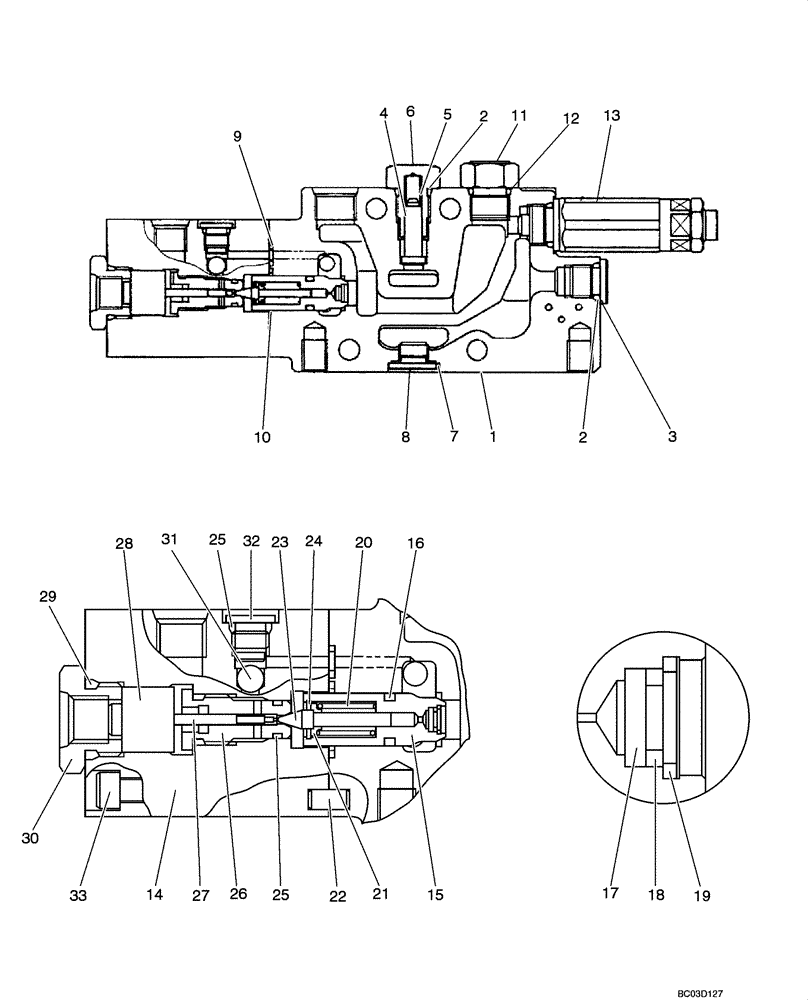 Схема запчастей Case CX31 - (08-61[00]) - VALVE ASSY - BOOM LOCK (08) - HYDRAULICS