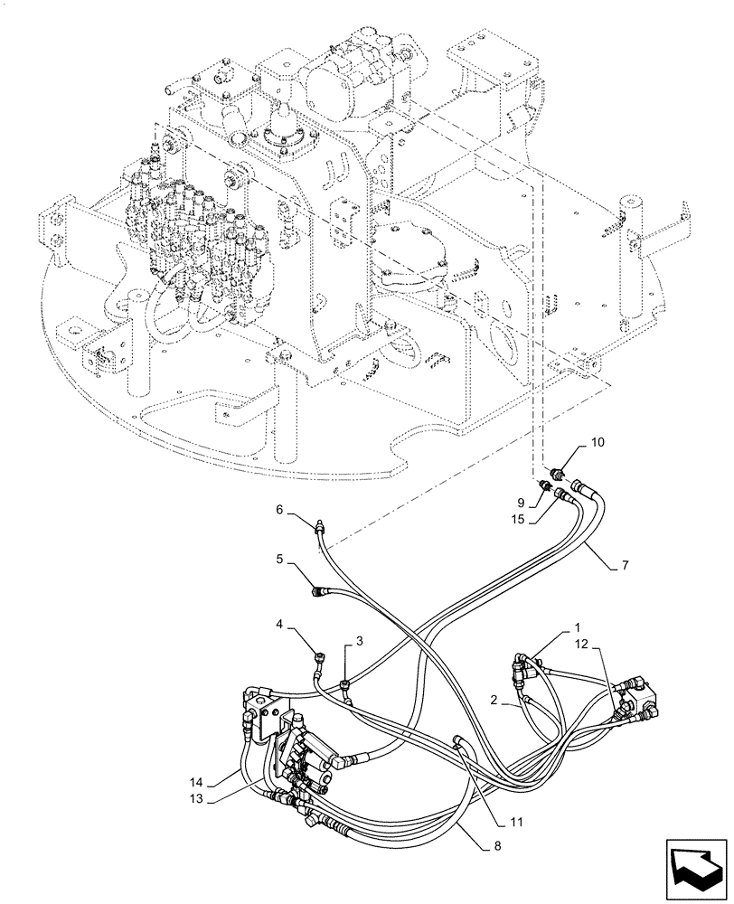 Схема запчастей Case CX36B - (01-061[01]) - CONTROL LINES, VALVE (COOLER) (35) - HYDRAULIC SYSTEMS