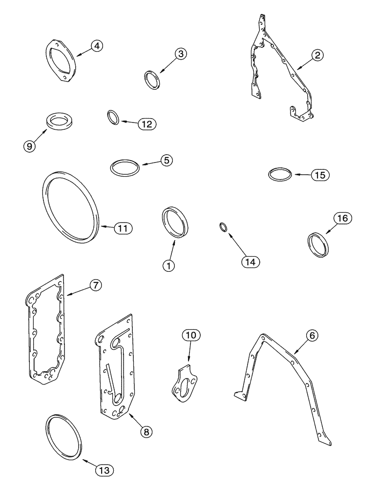 Схема запчастей Case 721C - (02-27) - GASKET KIT (02) - ENGINE