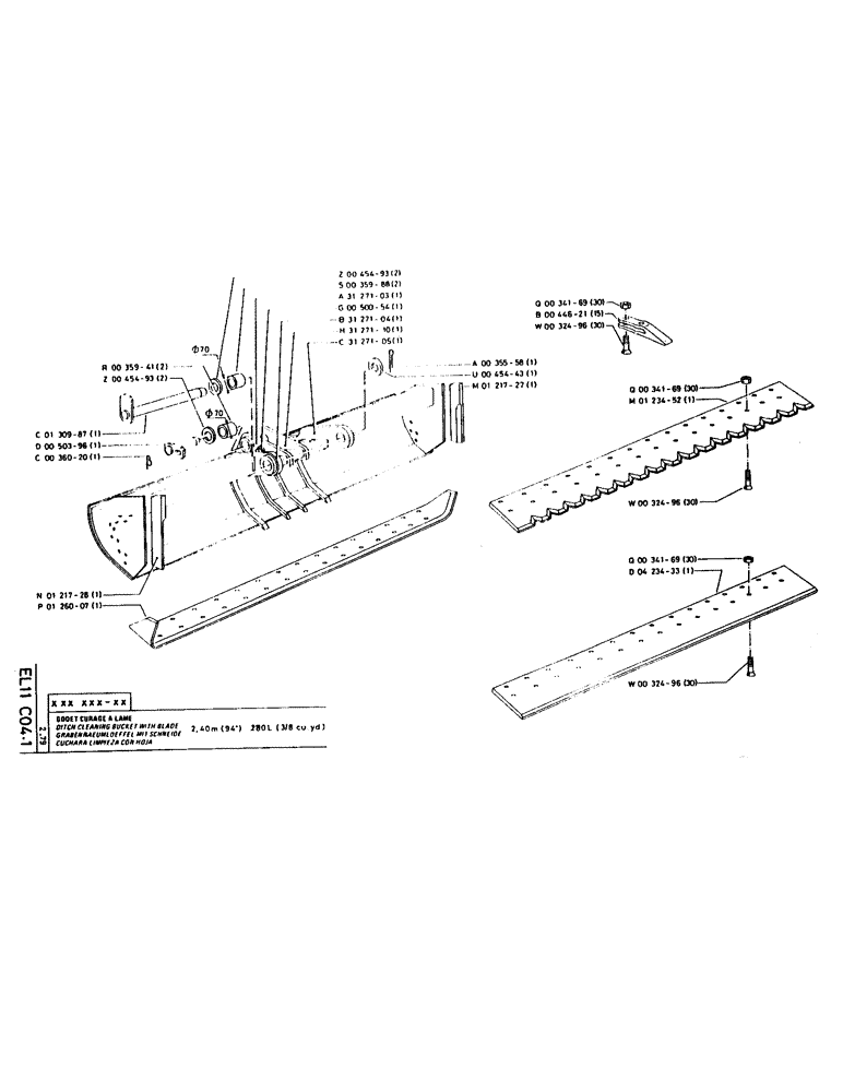 Схема запчастей Case LC80 - (131) - DITCH CLEANING BUCKET WITH BLADE 