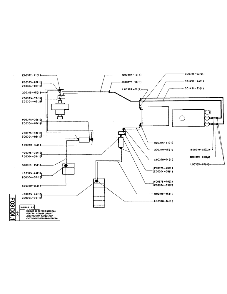 Схема запчастей Case TC45 - (054) - GENERAL RETURN CIRCUIT 