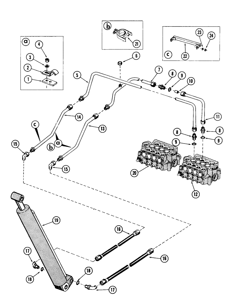 Схема запчастей Case 980 - (194) - HOIST CYLINDER HYDRAULICS (07) - HYDRAULIC SYSTEM