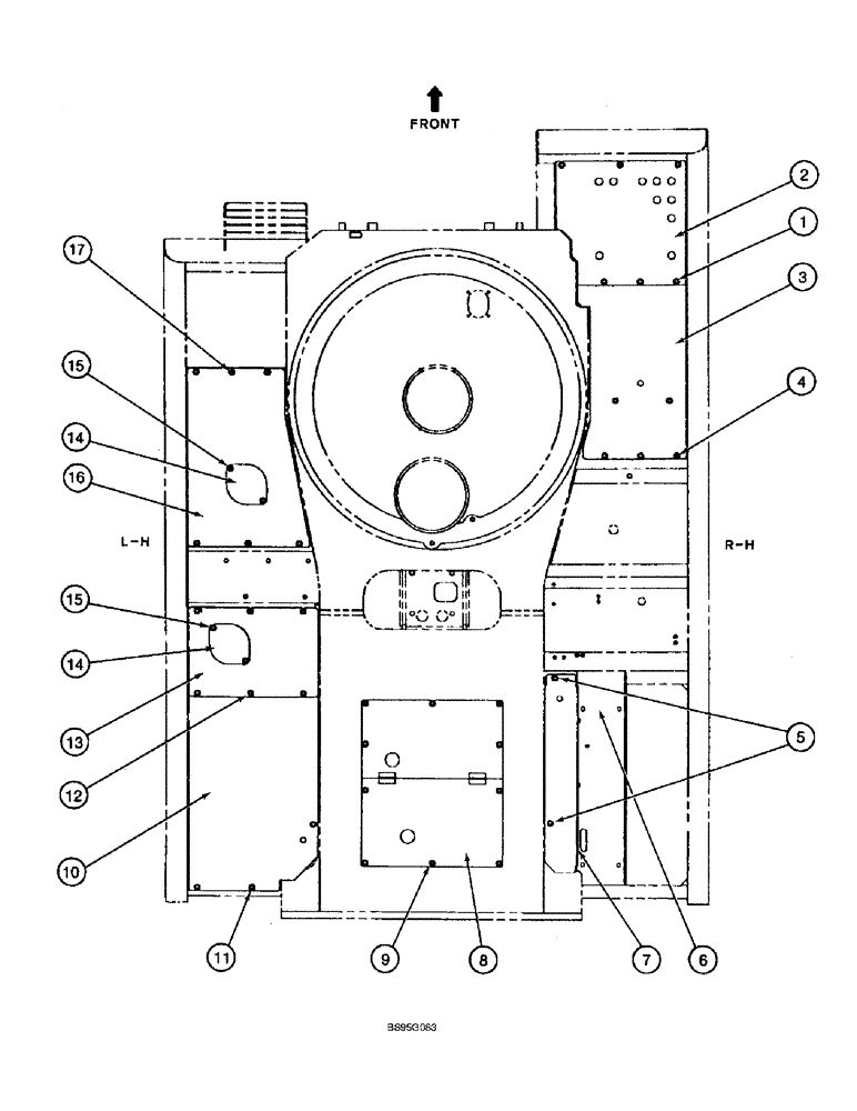 Схема запчастей Case 9060B - (9-008) - TURNTABLE ACCESS COVERS (09) - CHASSIS