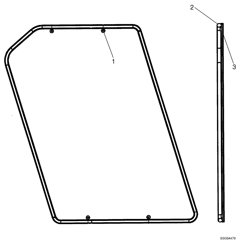 Схема запчастей Case 445 - (09-31D) - SIDE WINDOW, EXTERIOR - LH (09) - CHASSIS