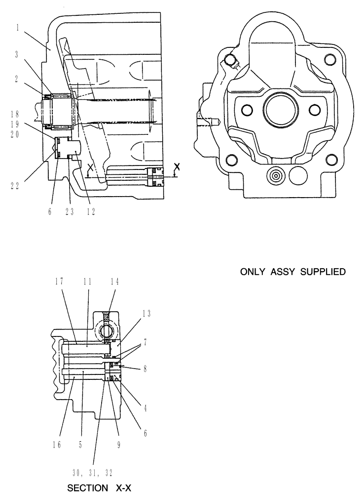 Схема запчастей Case CX36B - (HC455-01[1]) - HOUSING ASSEMBLY (35) - HYDRAULIC SYSTEMS