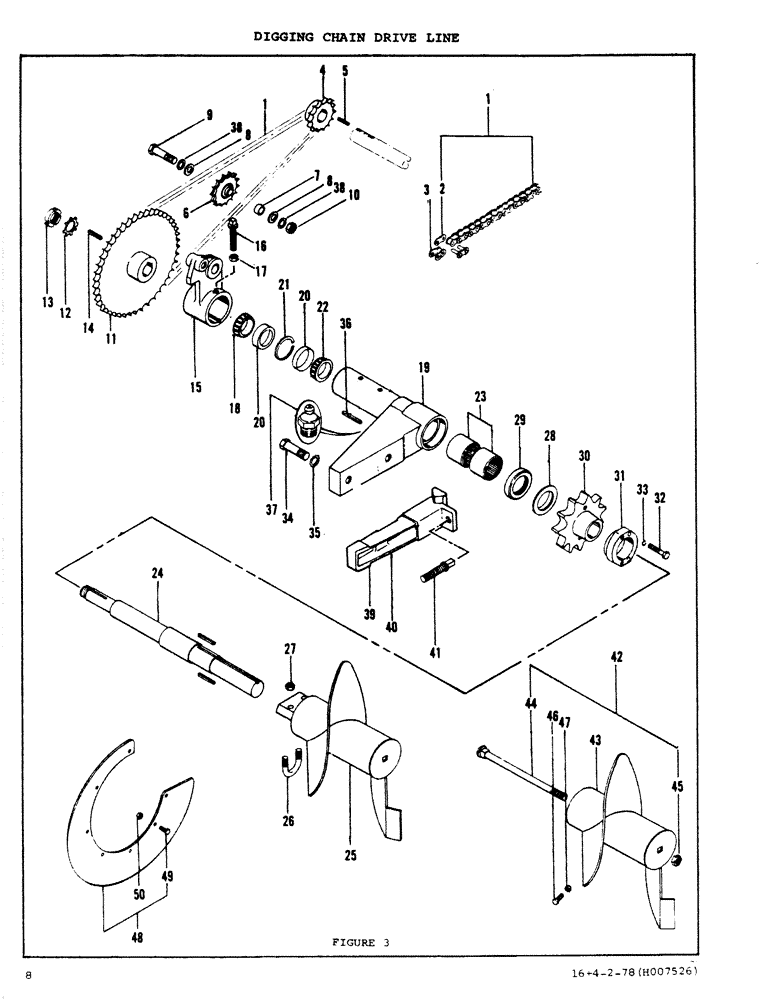 Схема запчастей Case DAVIS - (08) - DIGGING CHAIN DRIVE LINE 