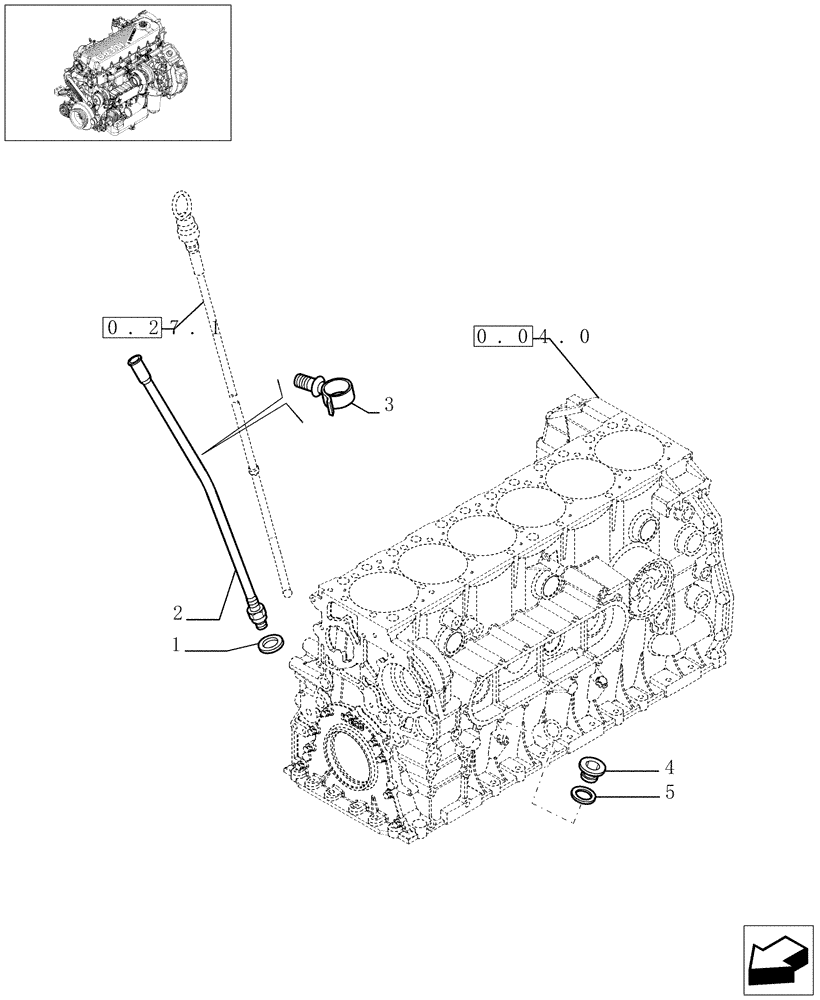 Схема запчастей Case F2CE9684D E001 - (0.27.0[01]) - OIL LEVEL CHECK (504033059 - 504055391) 