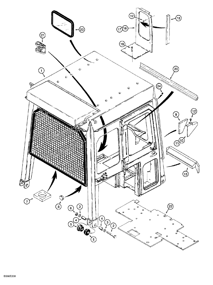 Схема запчастей Case 650G - (9-50) - CAB ASSEMBLY - MOUNTING, FRONT CLOSURE PANELS, AND FLOORMAT (09) - CHASSIS/ATTACHMENTS