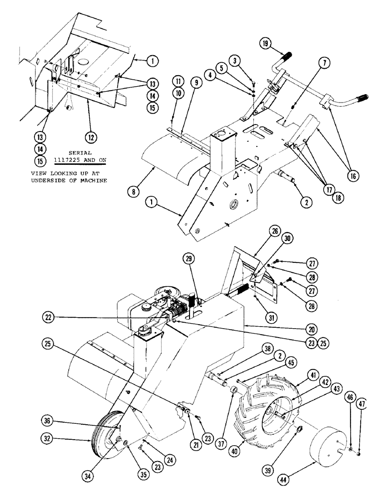 Схема запчастей Case 70 - (04) - MAIN FRAME, WHEELS, DIRT SHIELDS 