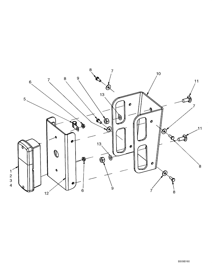 Схема запчастей Case 430 - (04-20B) - REAR LIGHT AND MOUNTING (EUROPE) (04) - ELECTRICAL SYSTEMS