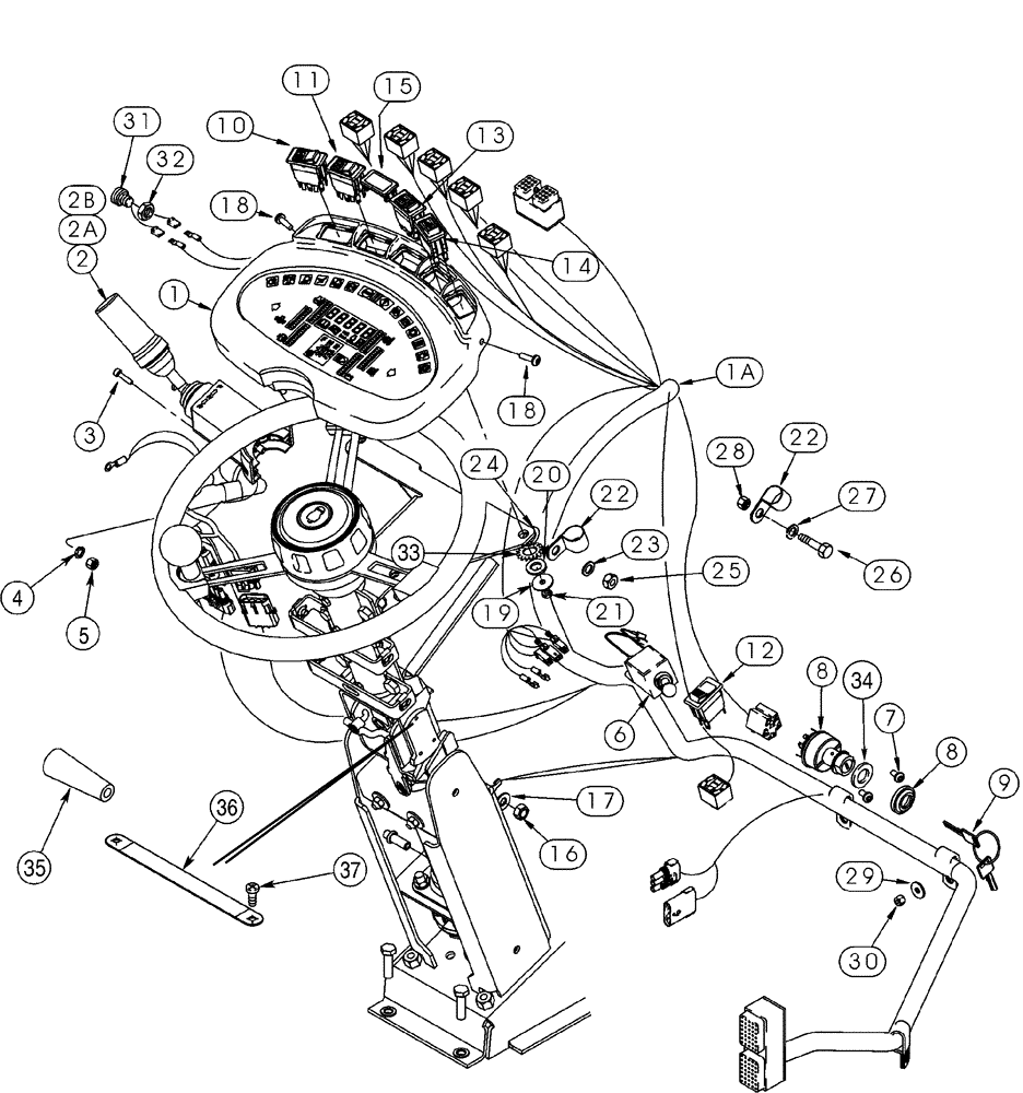 Схема запчастей Case 621C - (04-022) - HARNESS PEDESTAL (04) - ELECTRICAL SYSTEMS