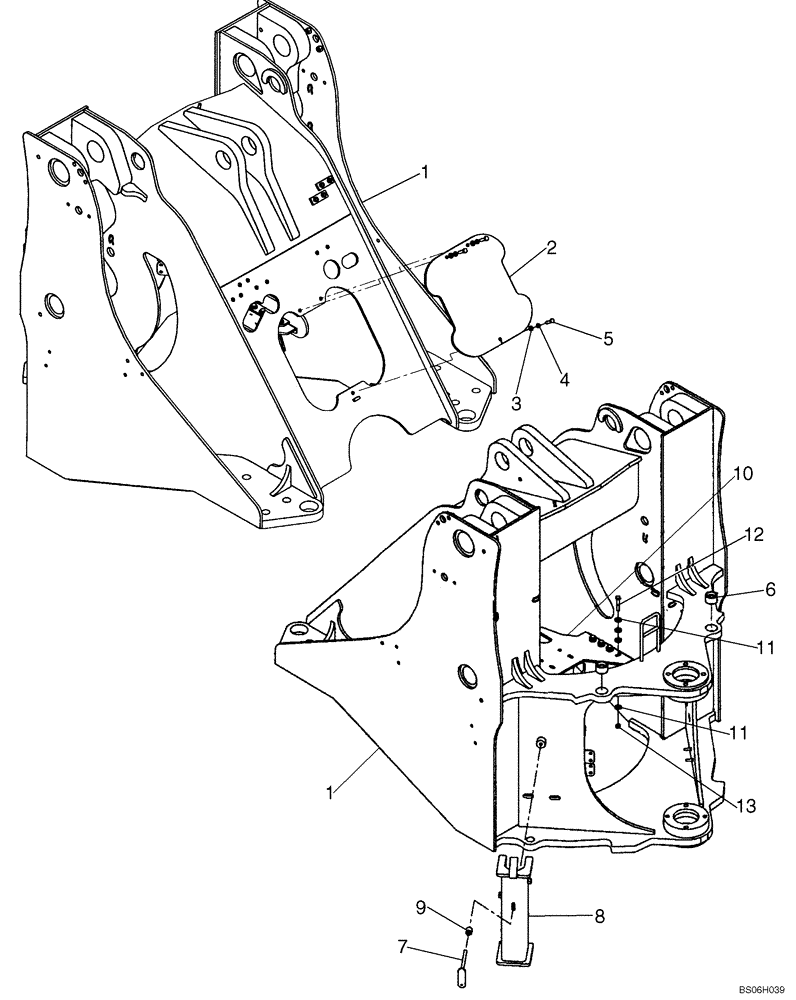 Схема запчастей Case 821E - (09-12) - FRAME, FRONT (09) - CHASSIS