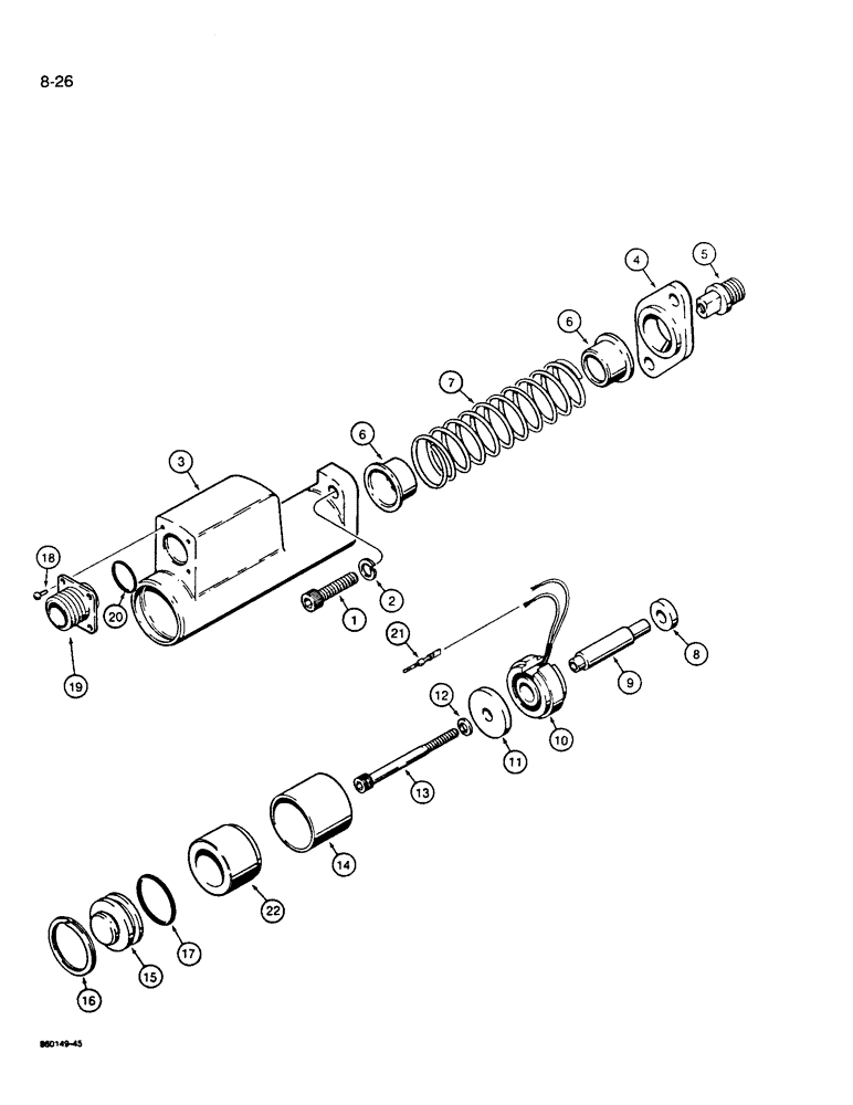 Схема запчастей Case W14B - (8-26) - BUCKET SPOOL DETENT (08) - HYDRAULICS